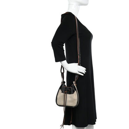 Loewe Calfskin Canvas Mini Hammock Shoulder Bag Mink Black 2 of 11