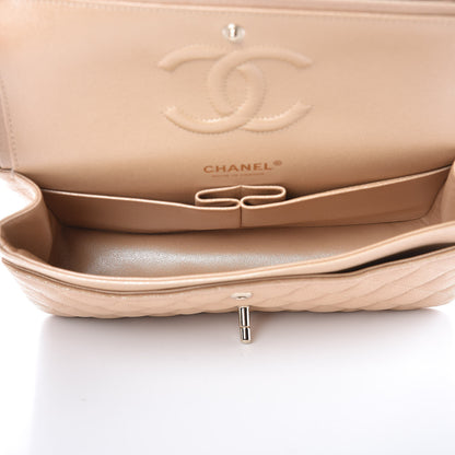 Chanel Iridescent Caviar Quilted Medium Double Flap Beige 5 of 10