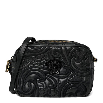 Versace Nappa Embroidered Baroque Palazzo Camera Bag Black 1 of 14