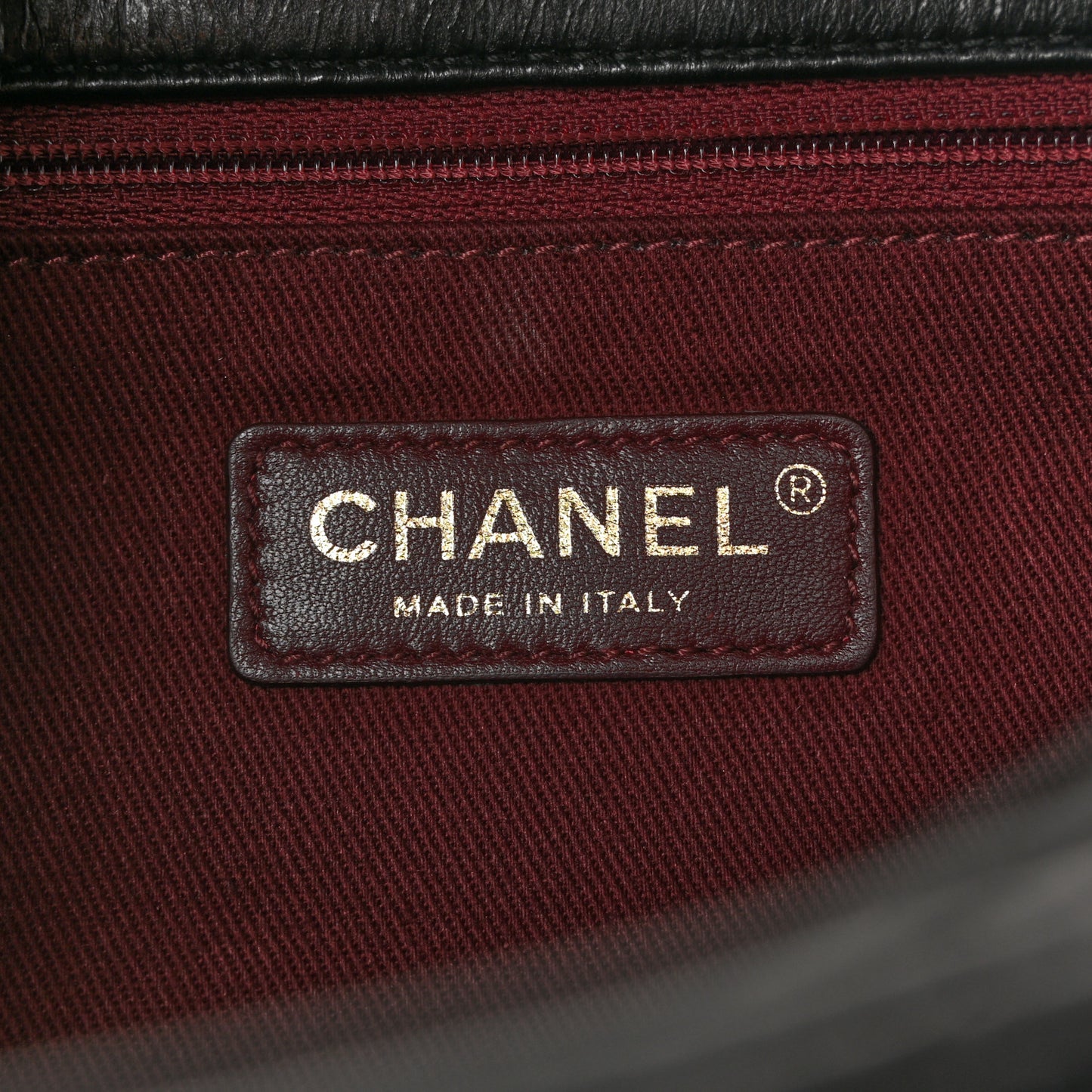 Glazed Calfskin Quilted Large Perfect Edge Flap Black