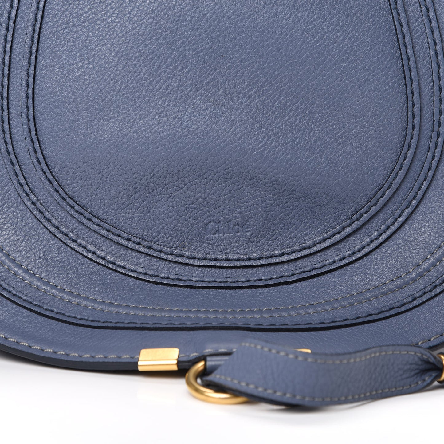 Calfskin Medium Marcie Round Crossbody Bag Street Blue