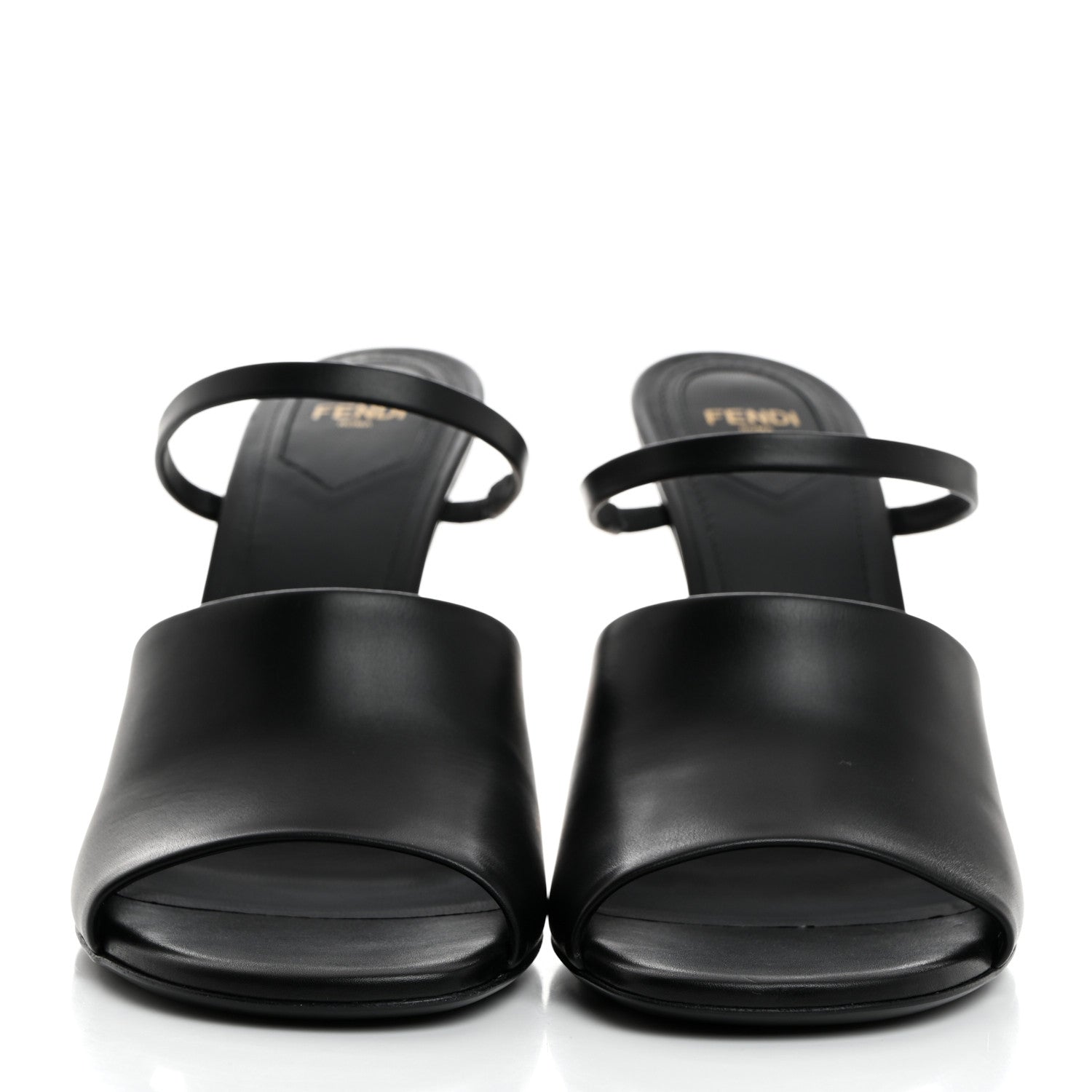 Fendi Calfskin Fendi First 95mm Slide Sandals 40 Black 2 of 8