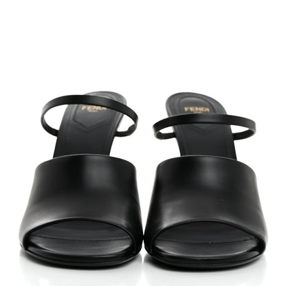 Fendi Calfskin Fendi First 95mm Slide Sandals 40 Black 2 of 8