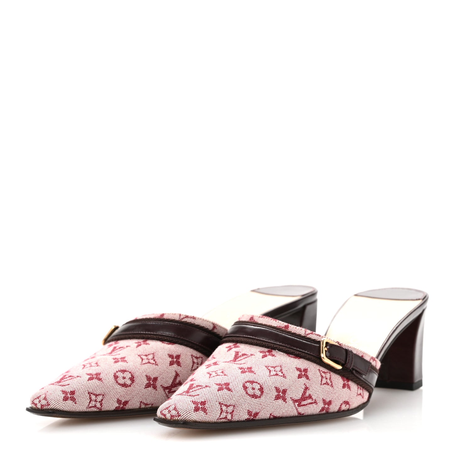 Monogram Mini Lin Mules 38 Cherry