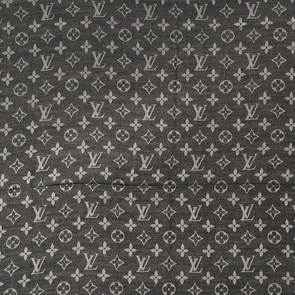 Louis Vuitton Silk Wool Monogram Denim Shawl Black 1 of 5