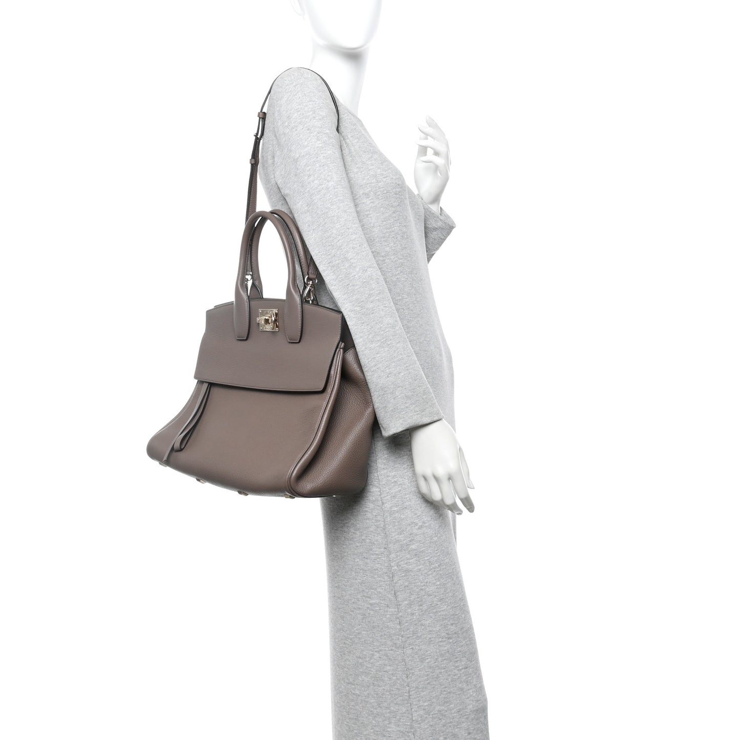 Calfskin Large Studio Bag Caraway Seed