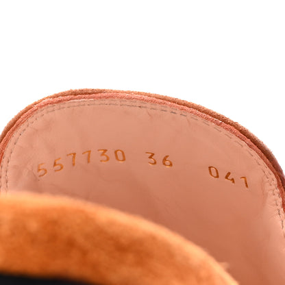 Gucci Suede Cachemire Malaga Kid Womens Princetown Slippers 36 Blondie Cognac 9 of 9