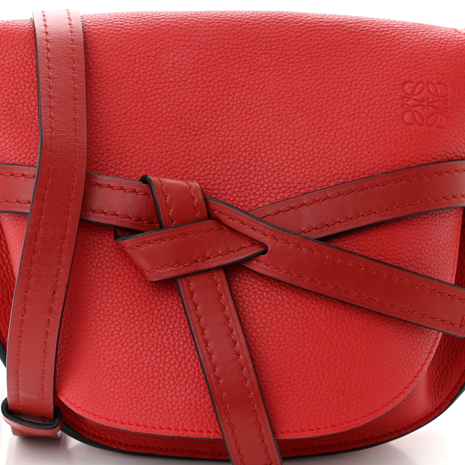 Loewe Grained Calfskin Small Gate Crossbody Bag Scarlet Burnt Red 7 of 9
