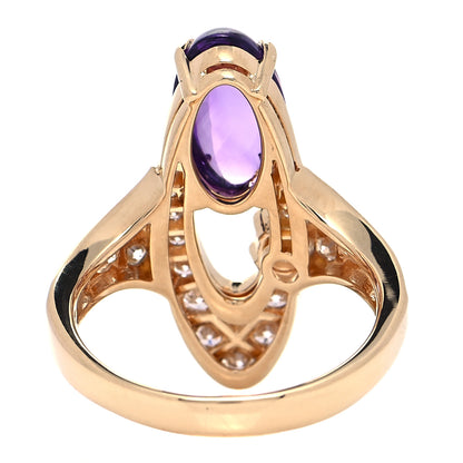 Bulgari 18K Yellow Gold Diamond Amethyst Elisia Ring 53 6.5 3 of 7