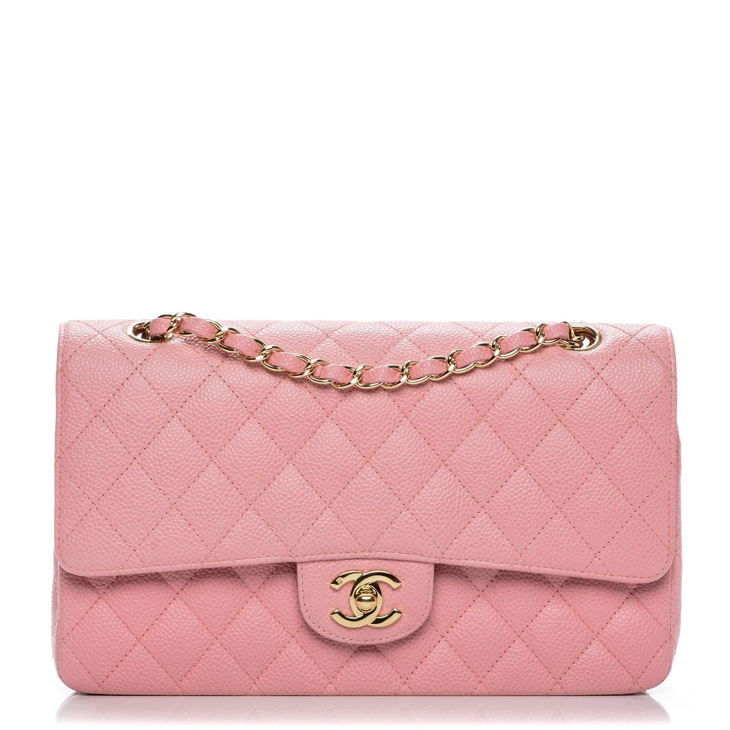 Chanel Caviar Quilted Medium Double Flap Pink 1 of 7