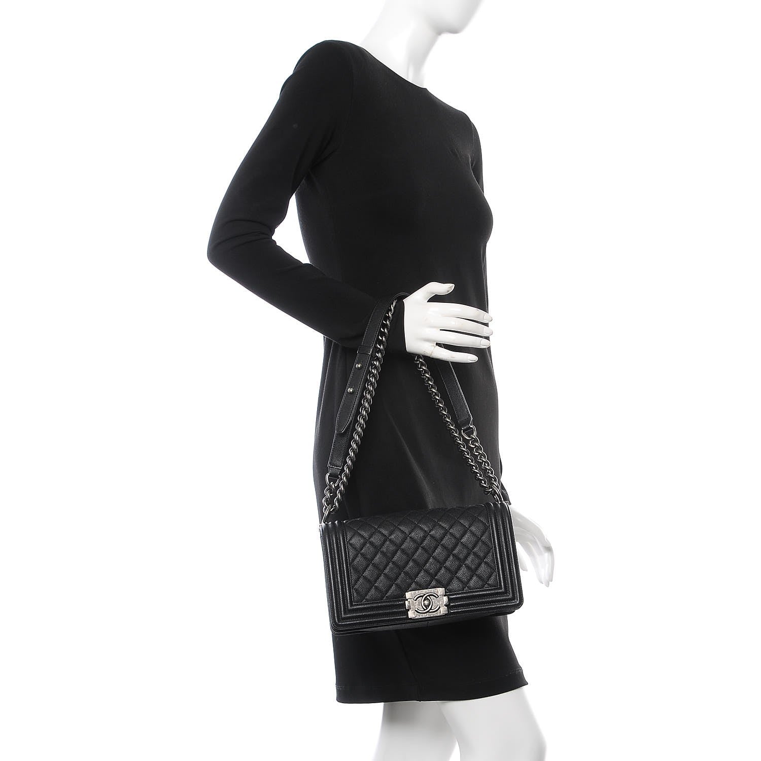Chanel Caviar Quilted Medium Boy Flap Black 3 of 10
