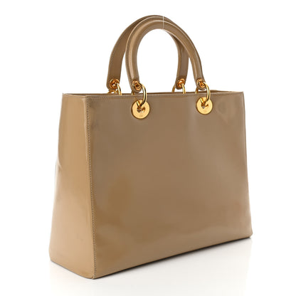 Christian Dior Patent Large Lady Dior Beige 3 of 14