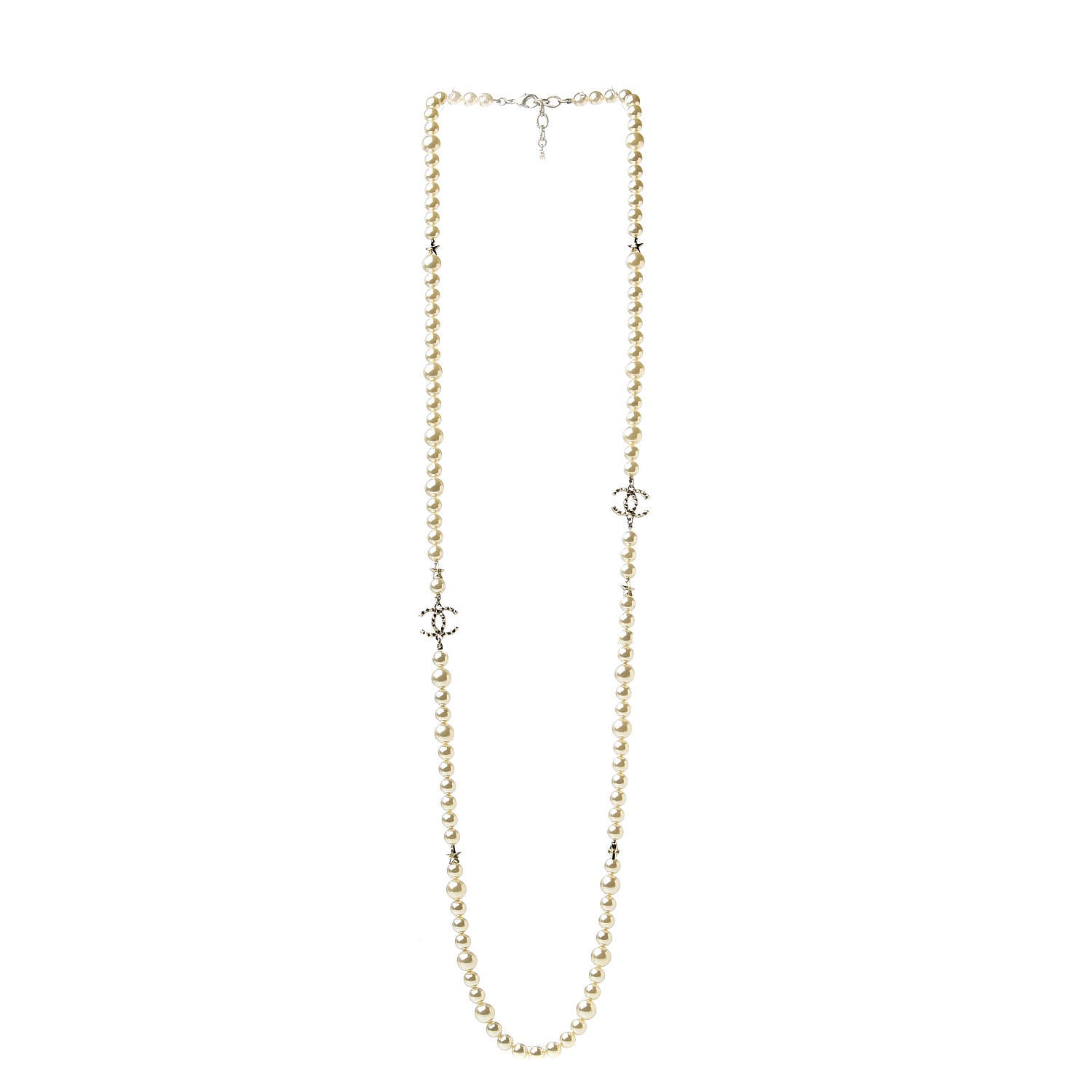 Chanel Graduated Pearl CC Long Necklace Gold 3 of 5