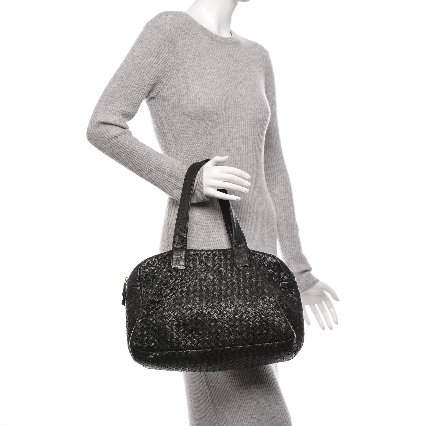 Nappa Intrecciato Bowler Nero Black