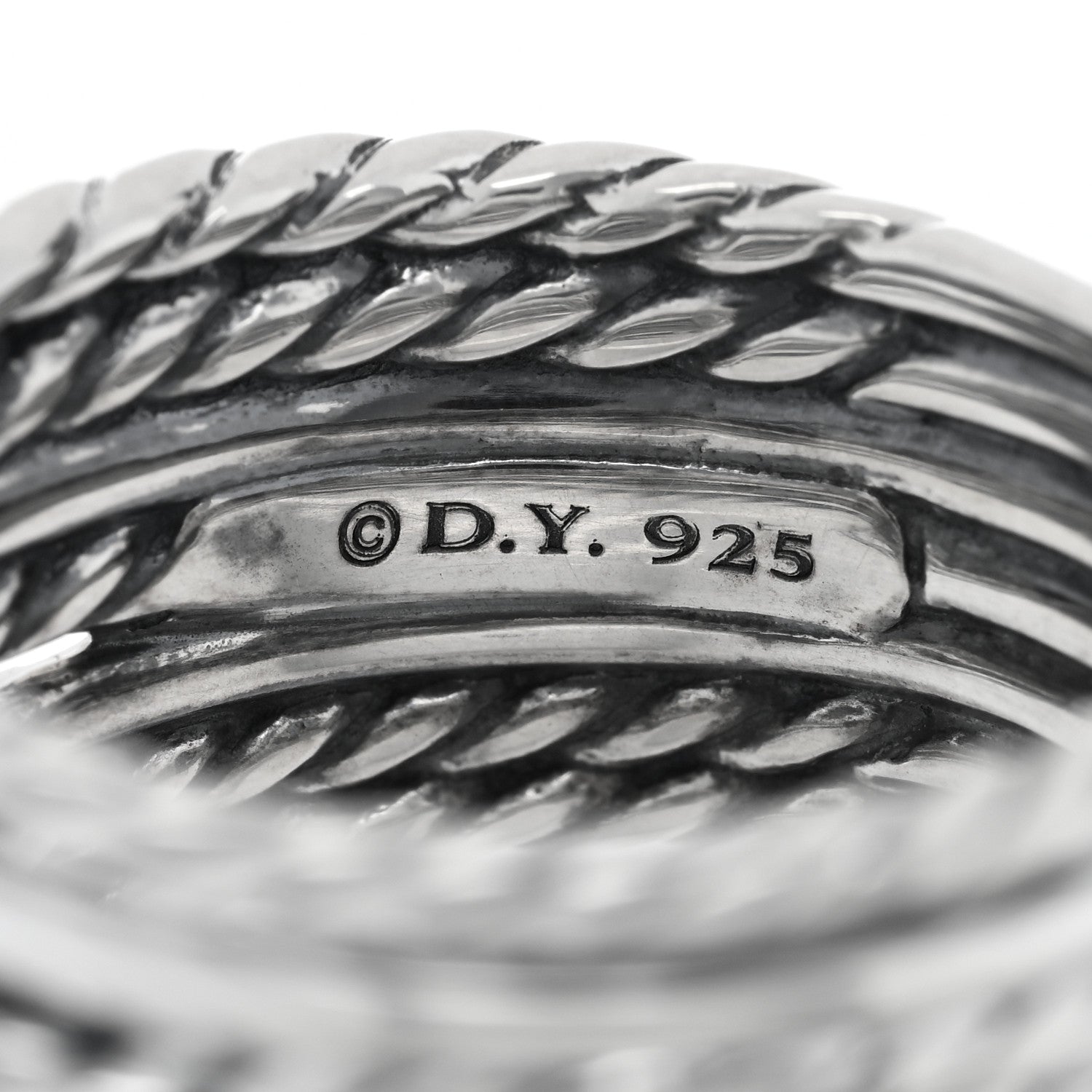David Yurman Sterling Silver Diamond Double X Crossover Ring 55 7.25 4 of 4