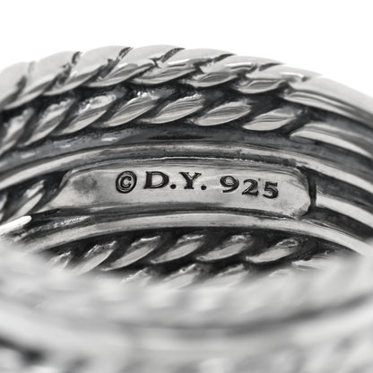 David Yurman Sterling Silver Diamond Double X Crossover Ring 55 7.25 4 of 4