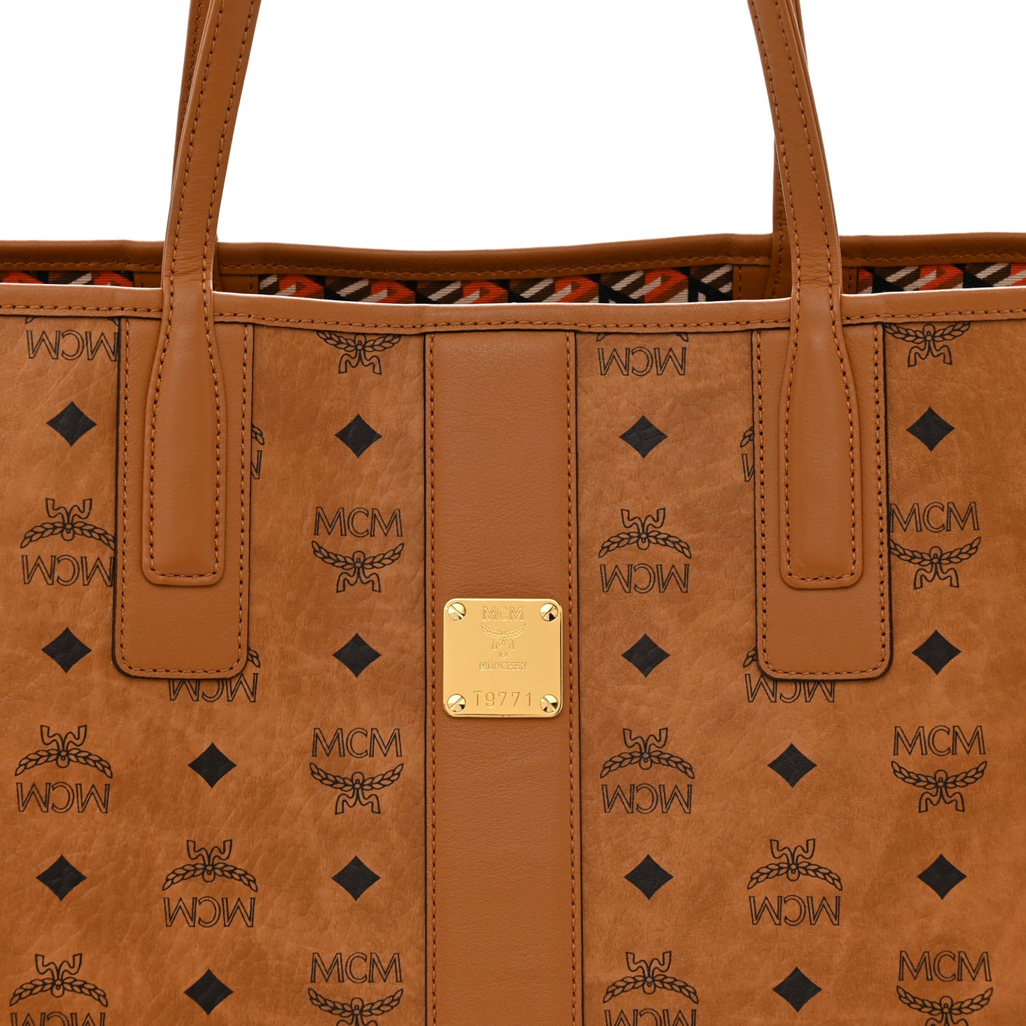 Visetos Medium Liz Reversible Shopper Tote Cognac