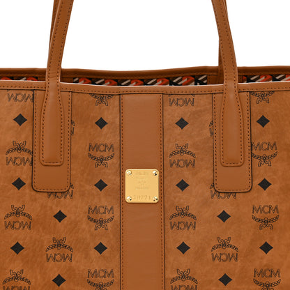 MCM Visetos Medium Liz Reversible Shopper Tote Cognac 11 of 16
