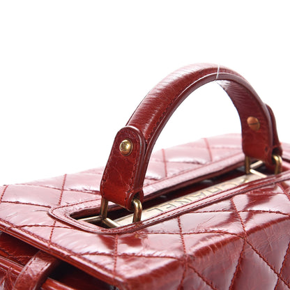 Chanel Glazed Calfskin Quilted Vanity Case Red 10 of 17