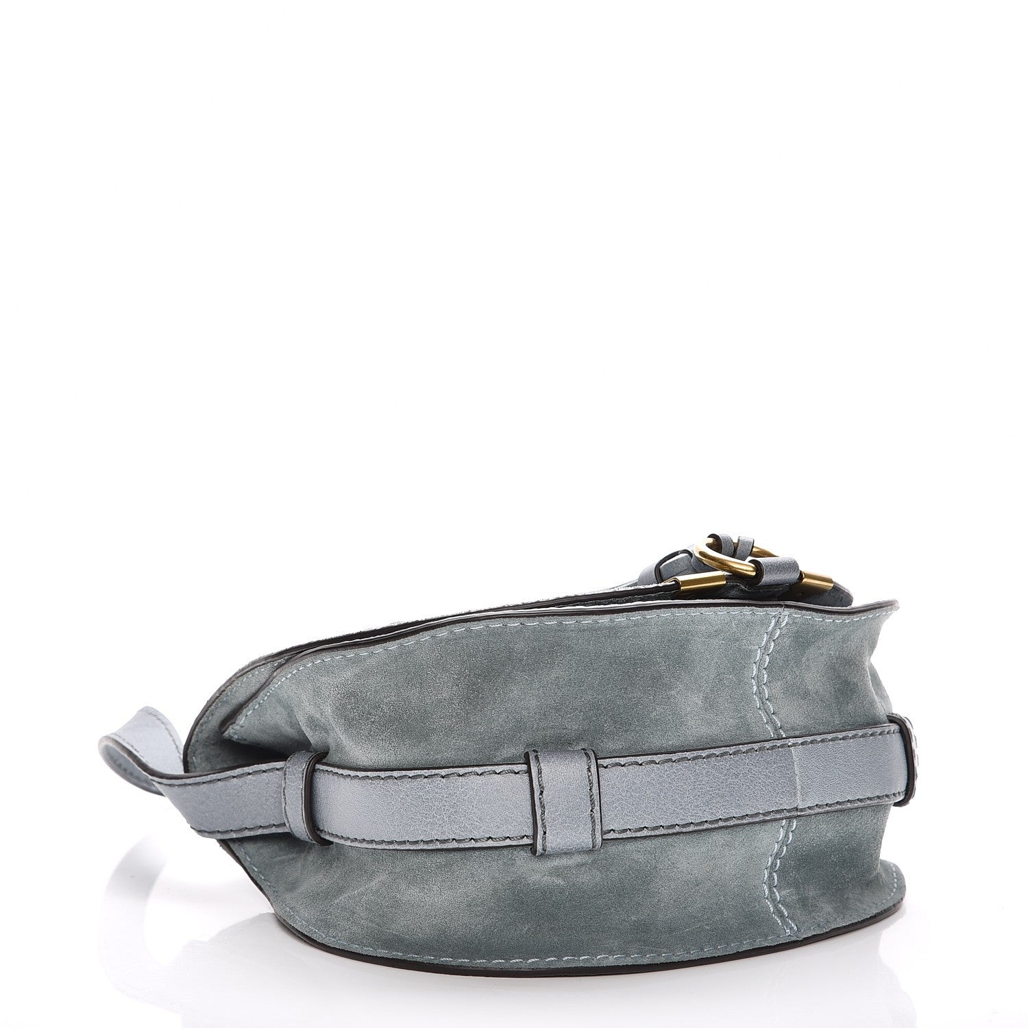 Chloe Suede Calfskin Mini Marcie Round Crossbody Bag Cloudy Blue 4 of 6