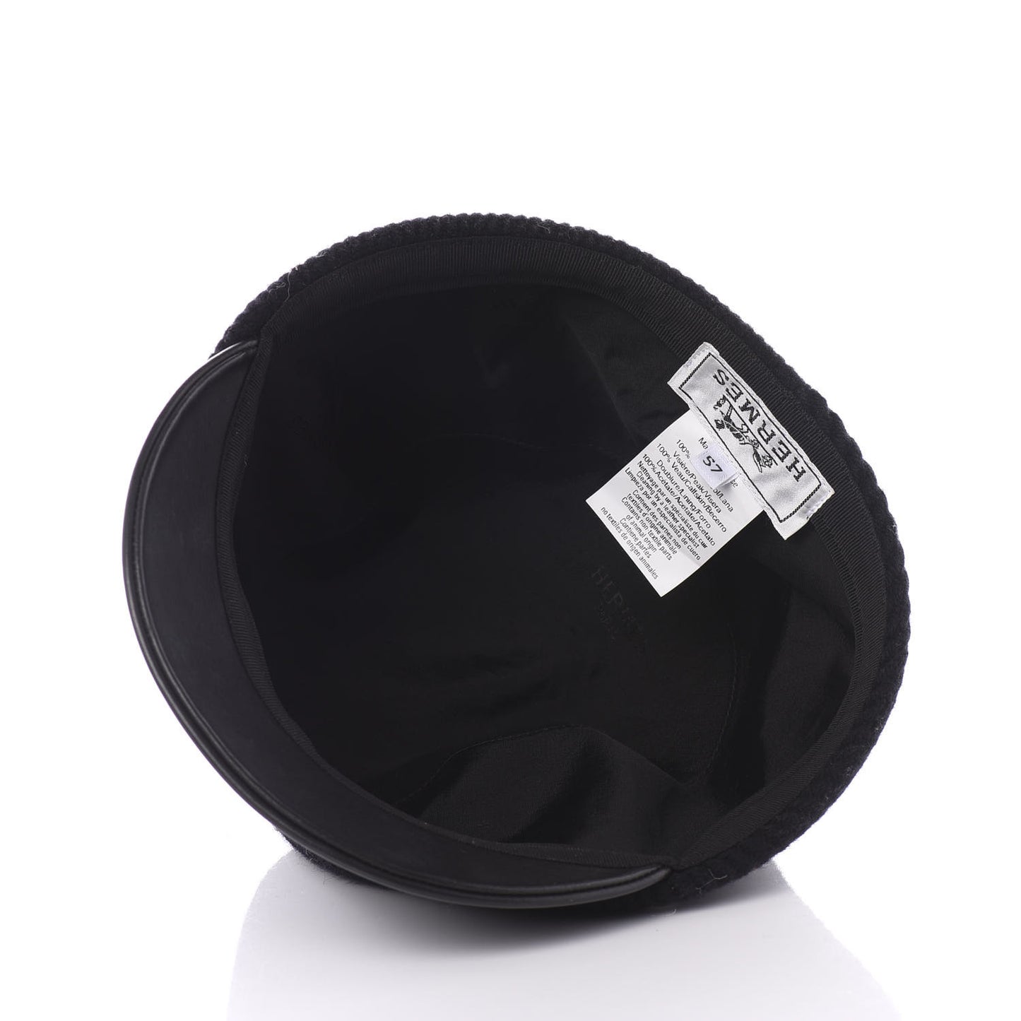 Wool Calfskin Hat Cap 57 Black