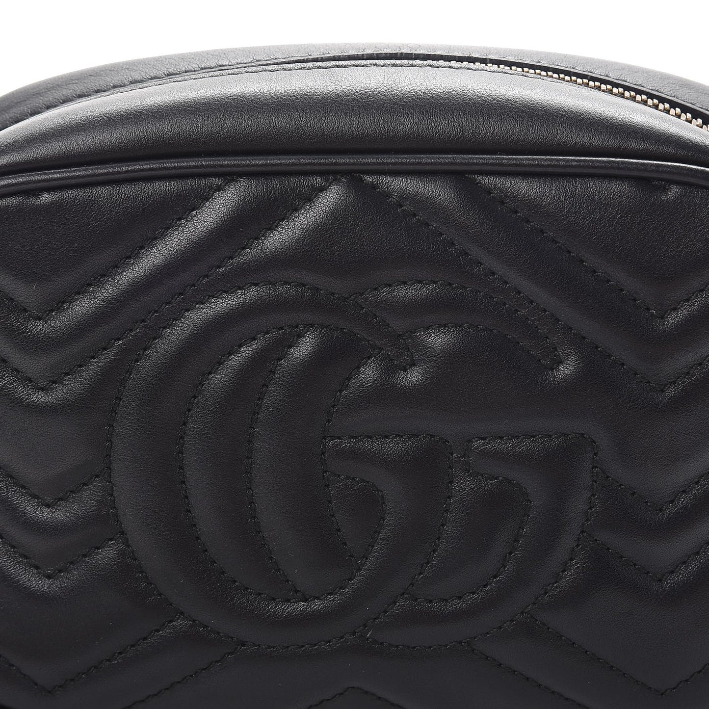 Calfskin Matelasse Mini GG Marmont Chain Shoulder Bag Black