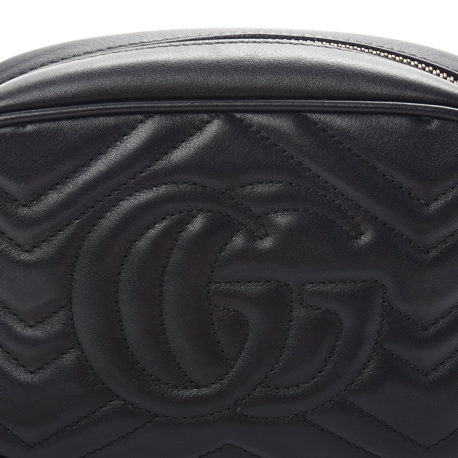 Gucci Calfskin Matelasse Mini GG Marmont Chain Shoulder Bag Black 8 of 8