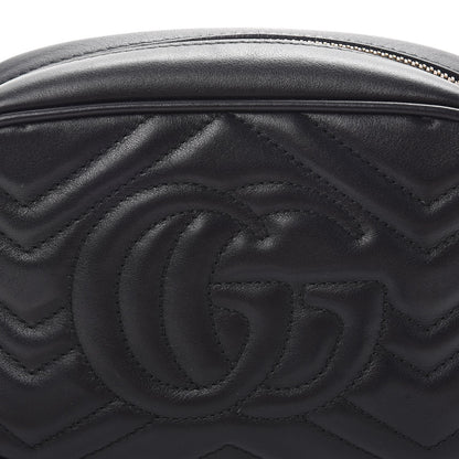 Gucci Calfskin Matelasse Mini GG Marmont Chain Shoulder Bag Black 8 of 8