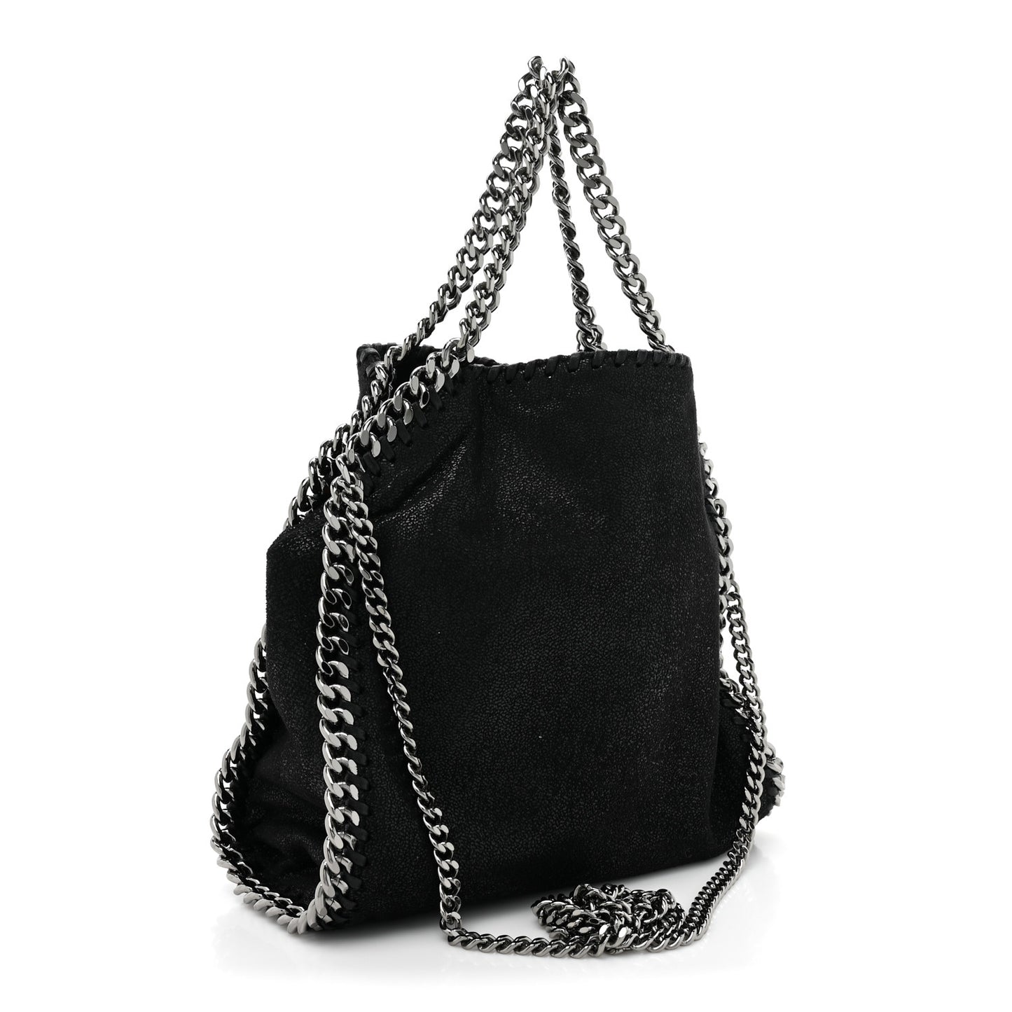 Shaggy Deer Mini Falabella Fold Over Tote Black