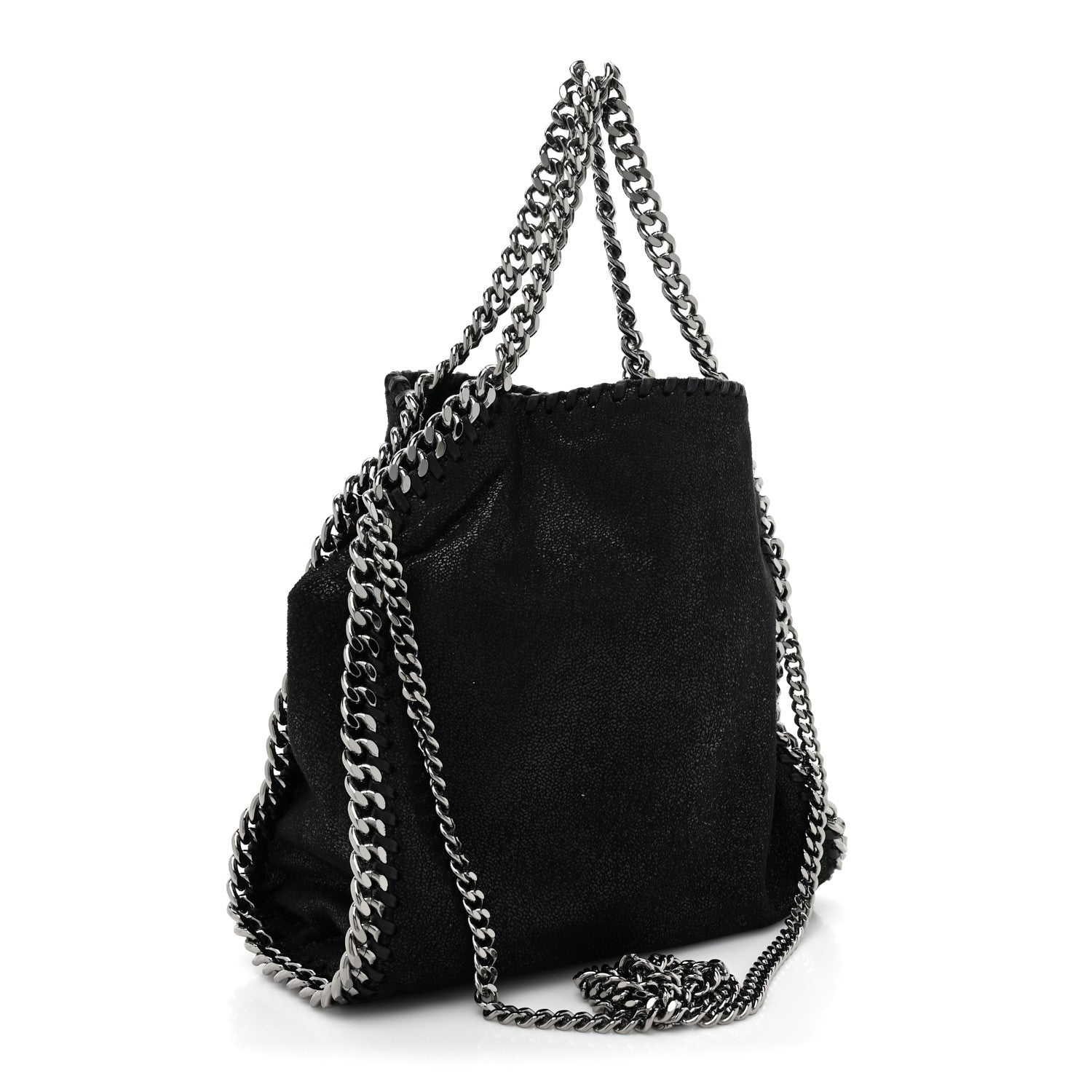 Stella McCartney Shaggy Deer Mini Falabella Fold Over Tote Black 3 of 8