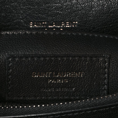 Saint Laurent Sheepskin Matelasse Chevron Monogram Medium College Bag Black 6 of 9