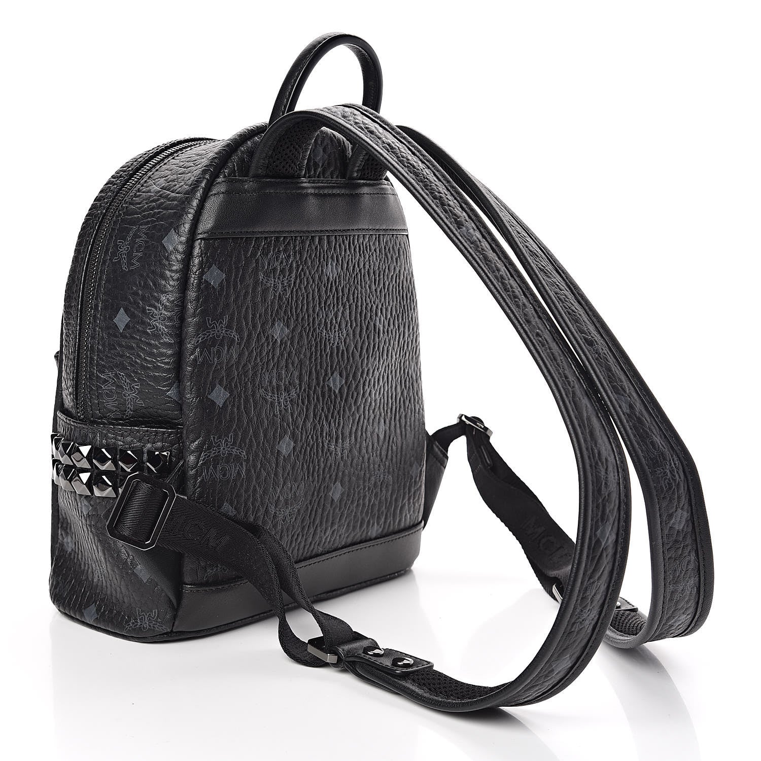MCM Visetos Side Stud Mini Stark Backpack Black 4 of 12