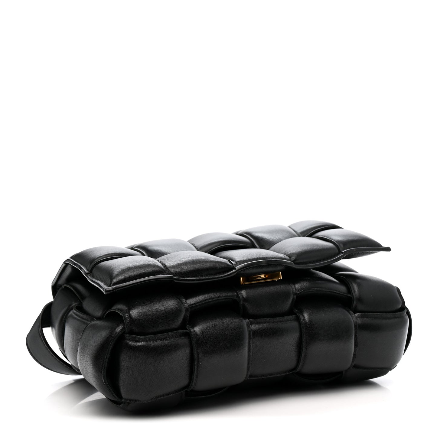Nappa Maxi Intreccio Padded Cassette Crossbody Bag Black