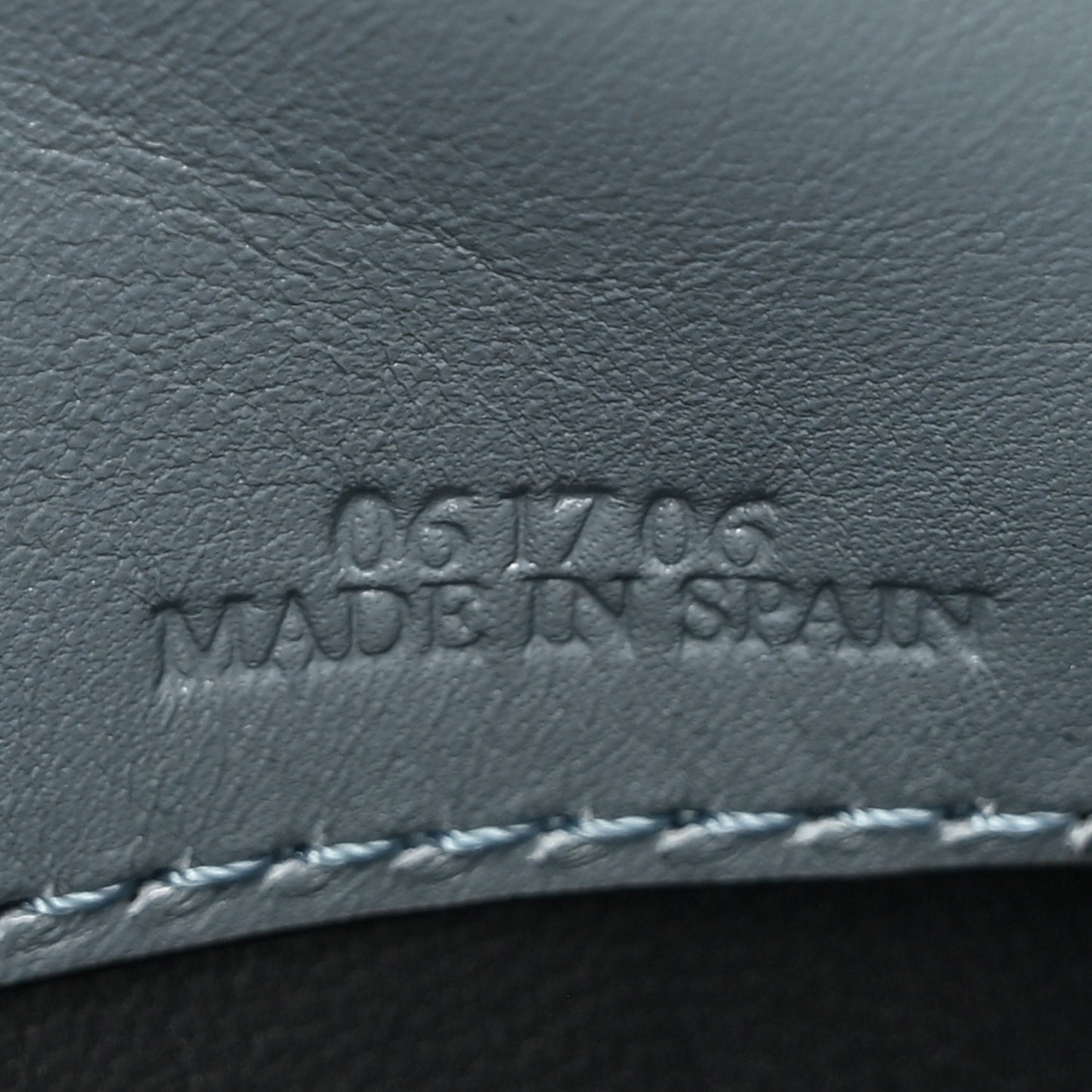 Calfskin Small Barcelona Shoulder Bag Stone Blue