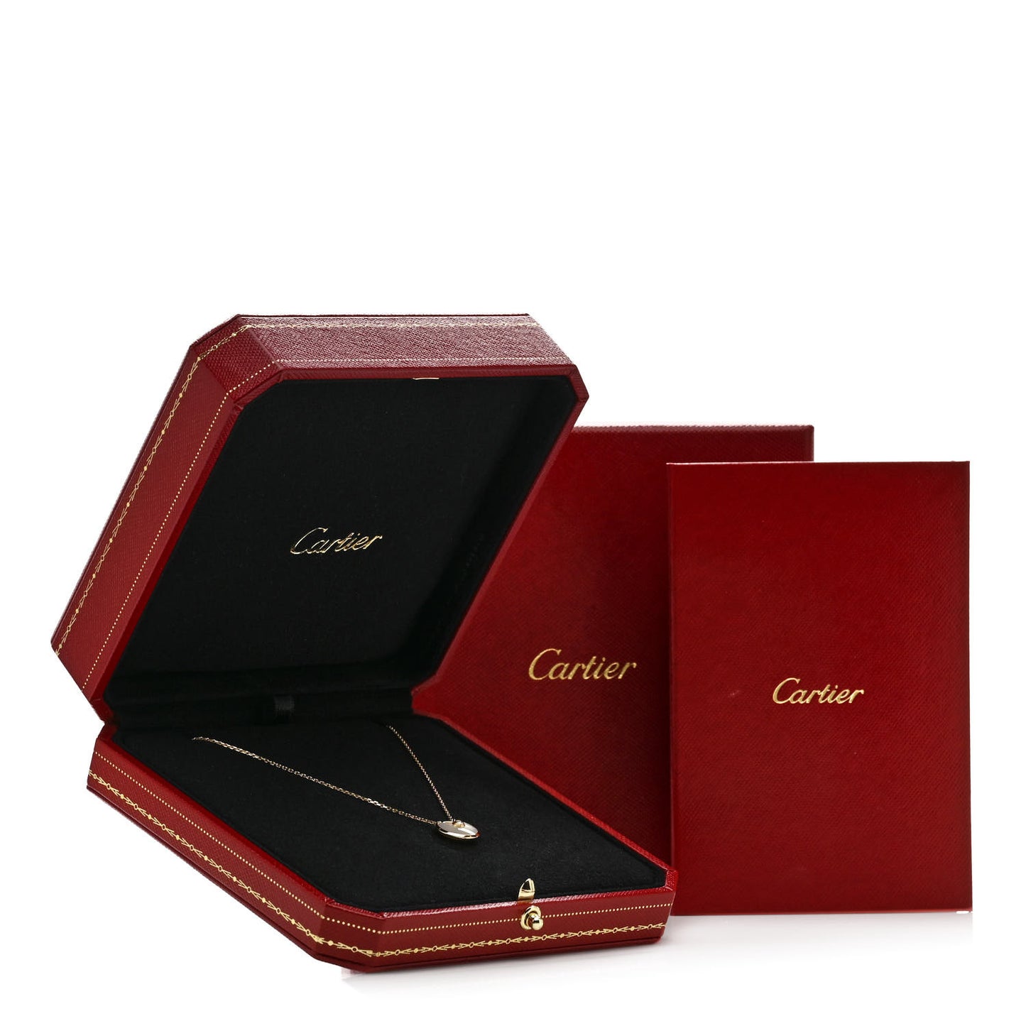 18K Yellow Gold Diamond Mother of Pearl XS Amulette de Cartier Pendant Necklace