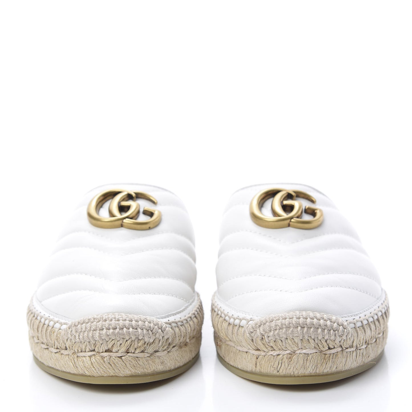 Nappa Matelasse GG Marmont Espadrille Slippers 36.5 Great White
