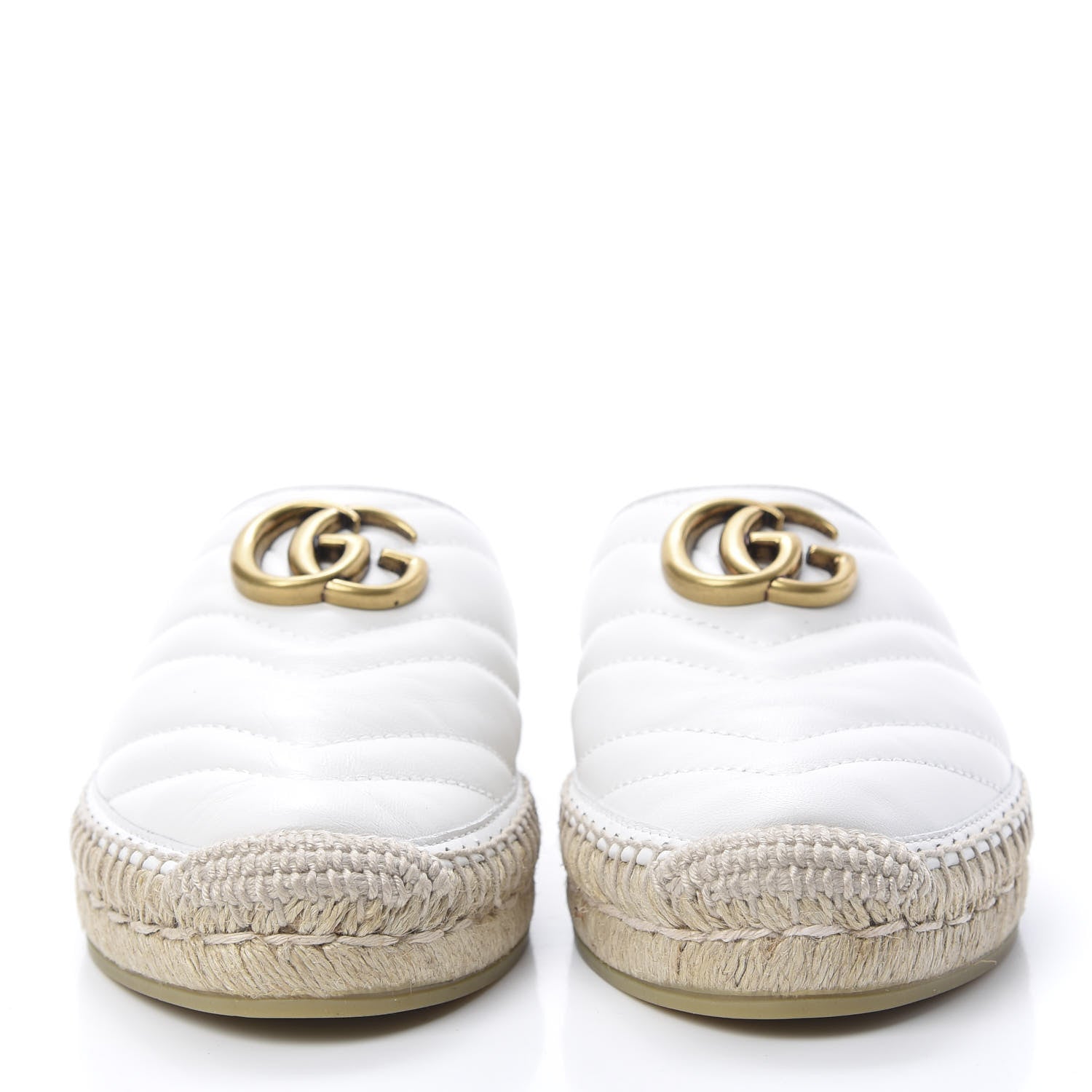 Gucci Nappa Matelasse GG Marmont Espadrille Slippers 36.5 Great White 2 of 8
