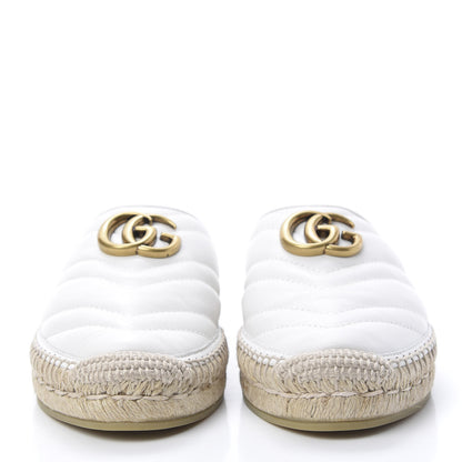 Gucci Nappa Matelasse GG Marmont Espadrille Slippers 36.5 Great White 2 of 8