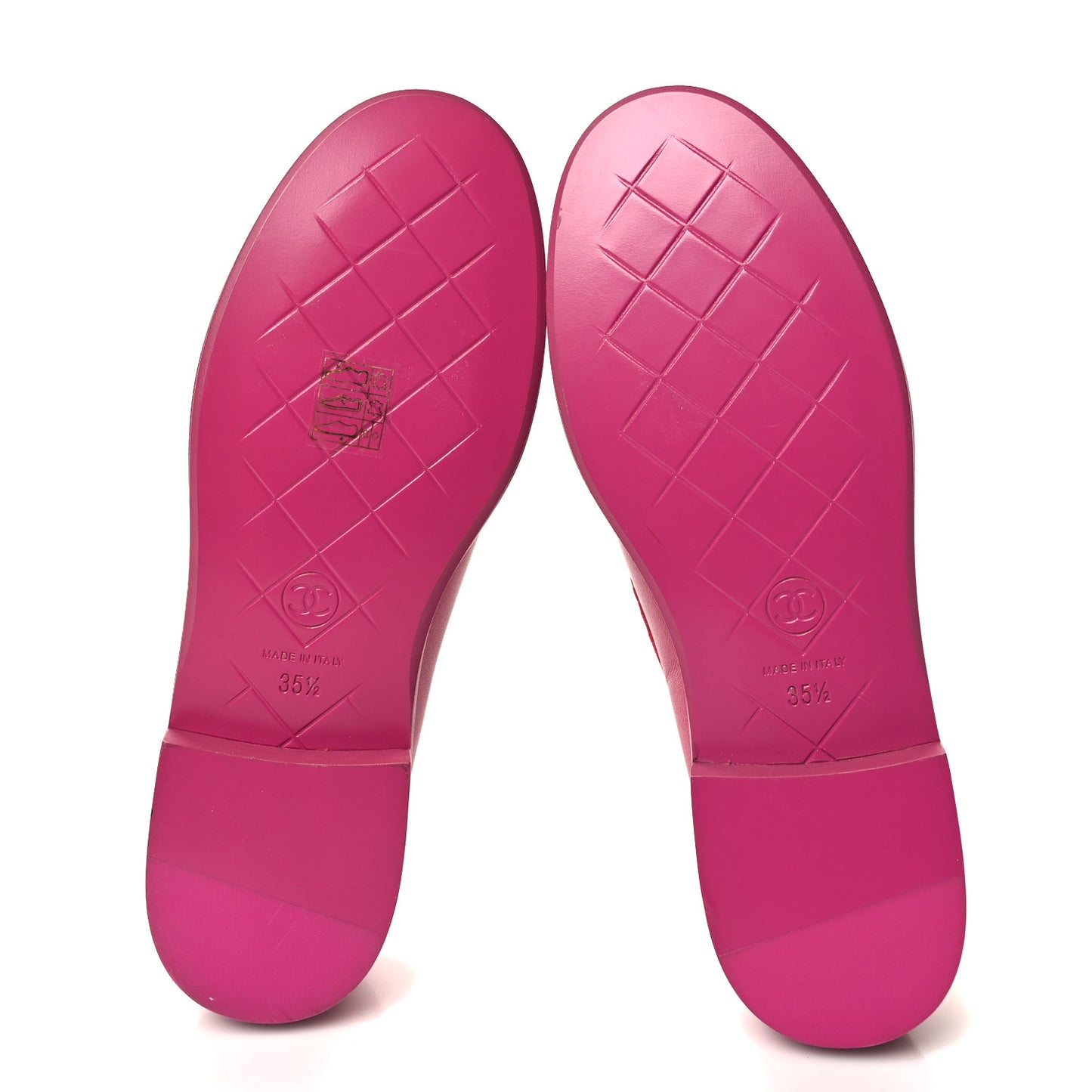 Lambskin Quilted CC Turnlock Loafers 35.5 Fuchsia