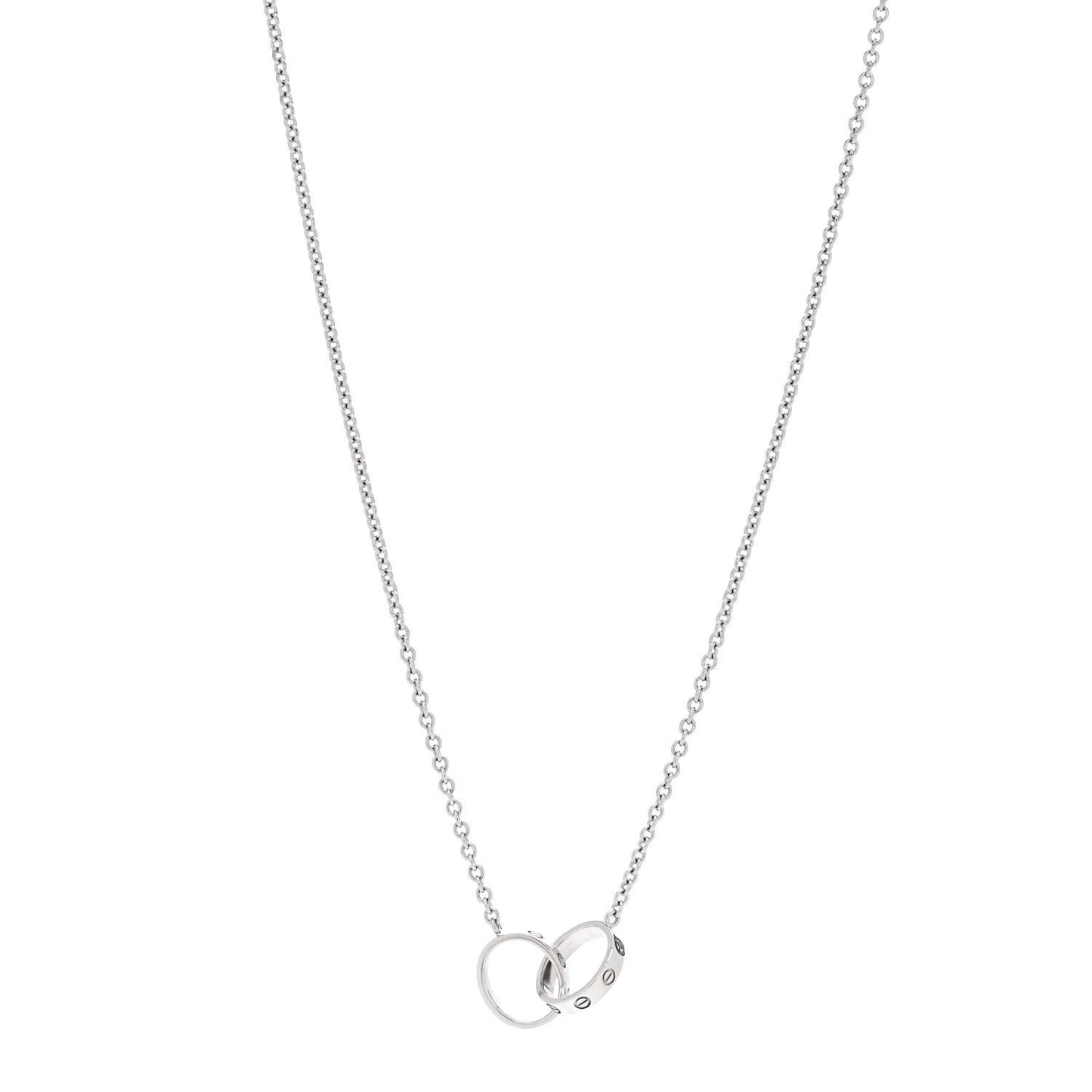 18K White Gold Interlocking LOVE Necklace