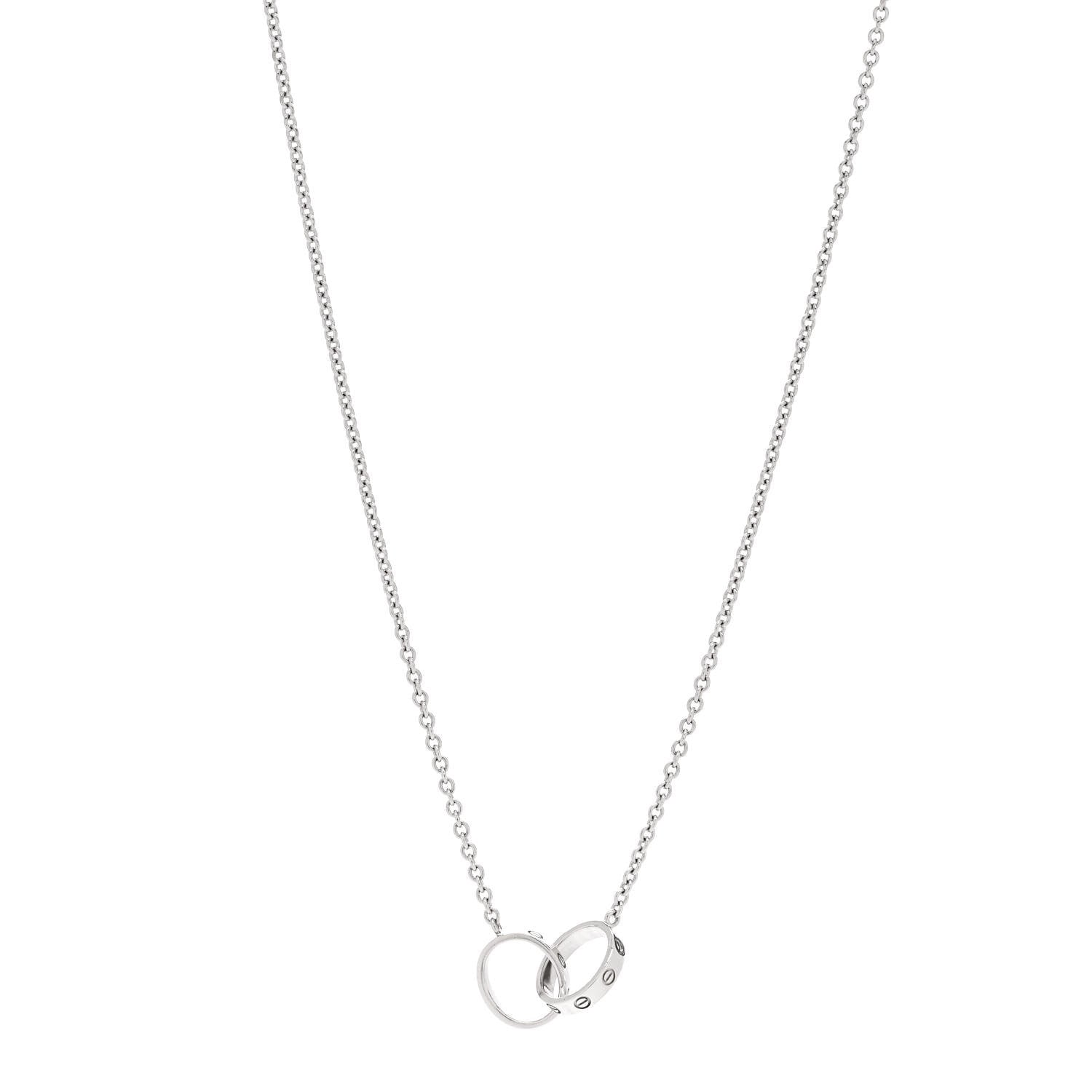Cartier 18K White Gold Interlocking LOVE Necklace 1 of 6