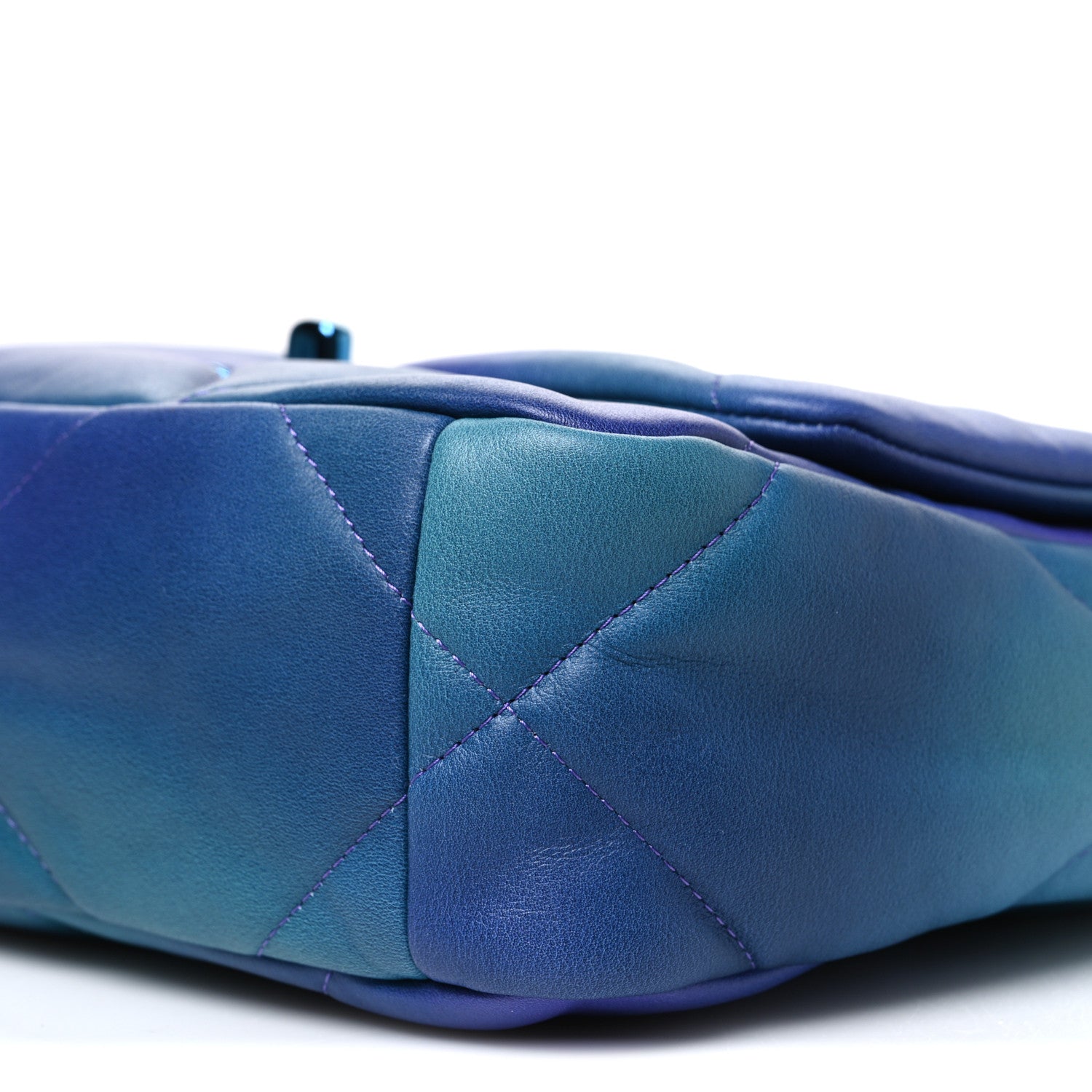 Chanel Tie Dye Calfskin Quilted Medium Chanel 19 Flap Blue Purple 10 of 10
