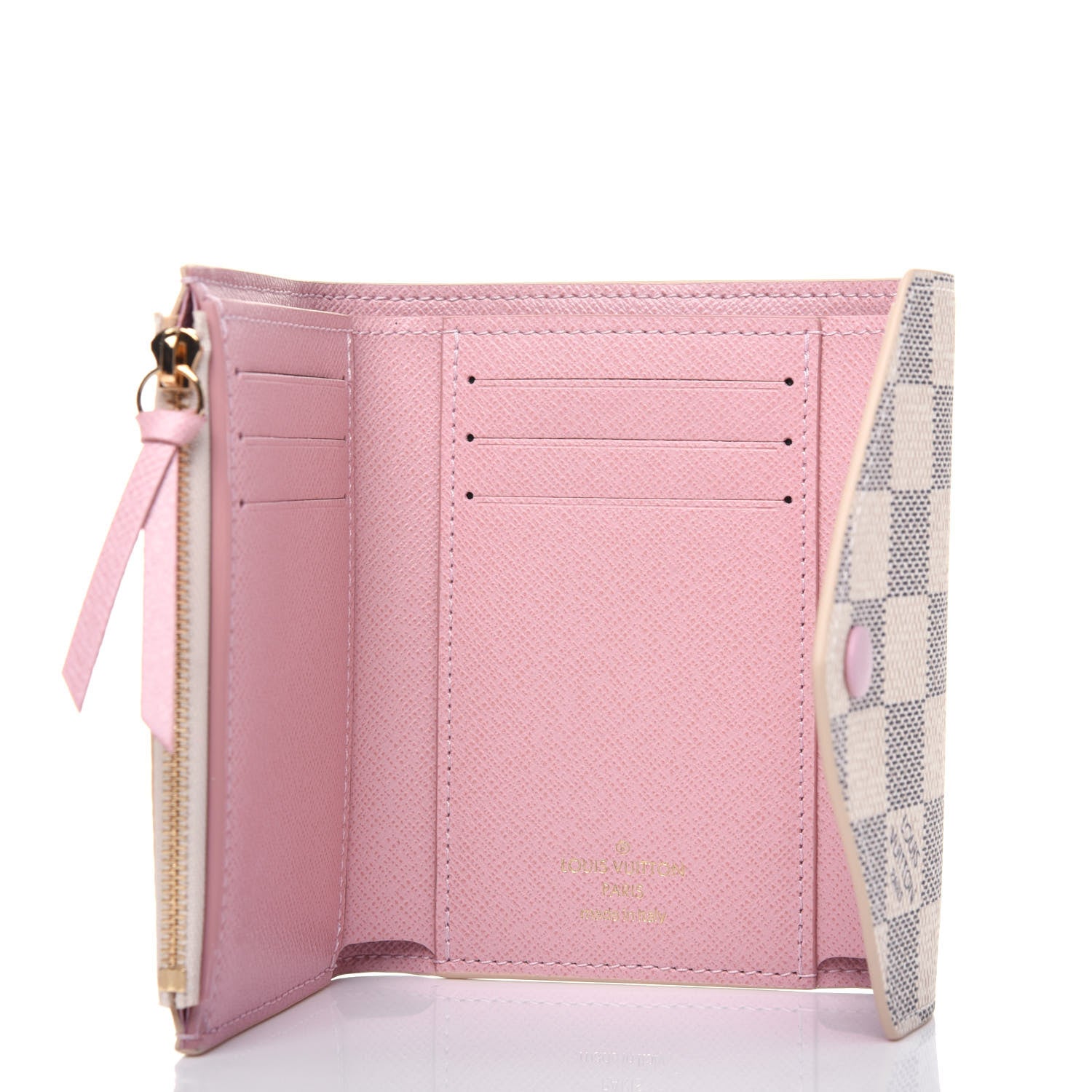 Louis Vuitton Damier Azur Victorine Wallet Rose Ballerine 5 of 9