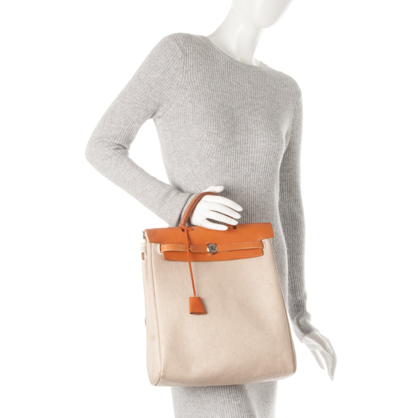 Toile Vache Calfskin Herbag 30 PM Backpack Natural