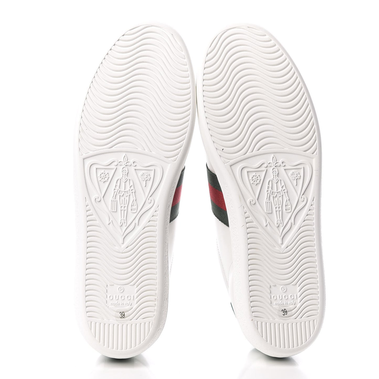 Calfskin Web Pig Kitten Embroidered Womens Ace Sneakers 39 White