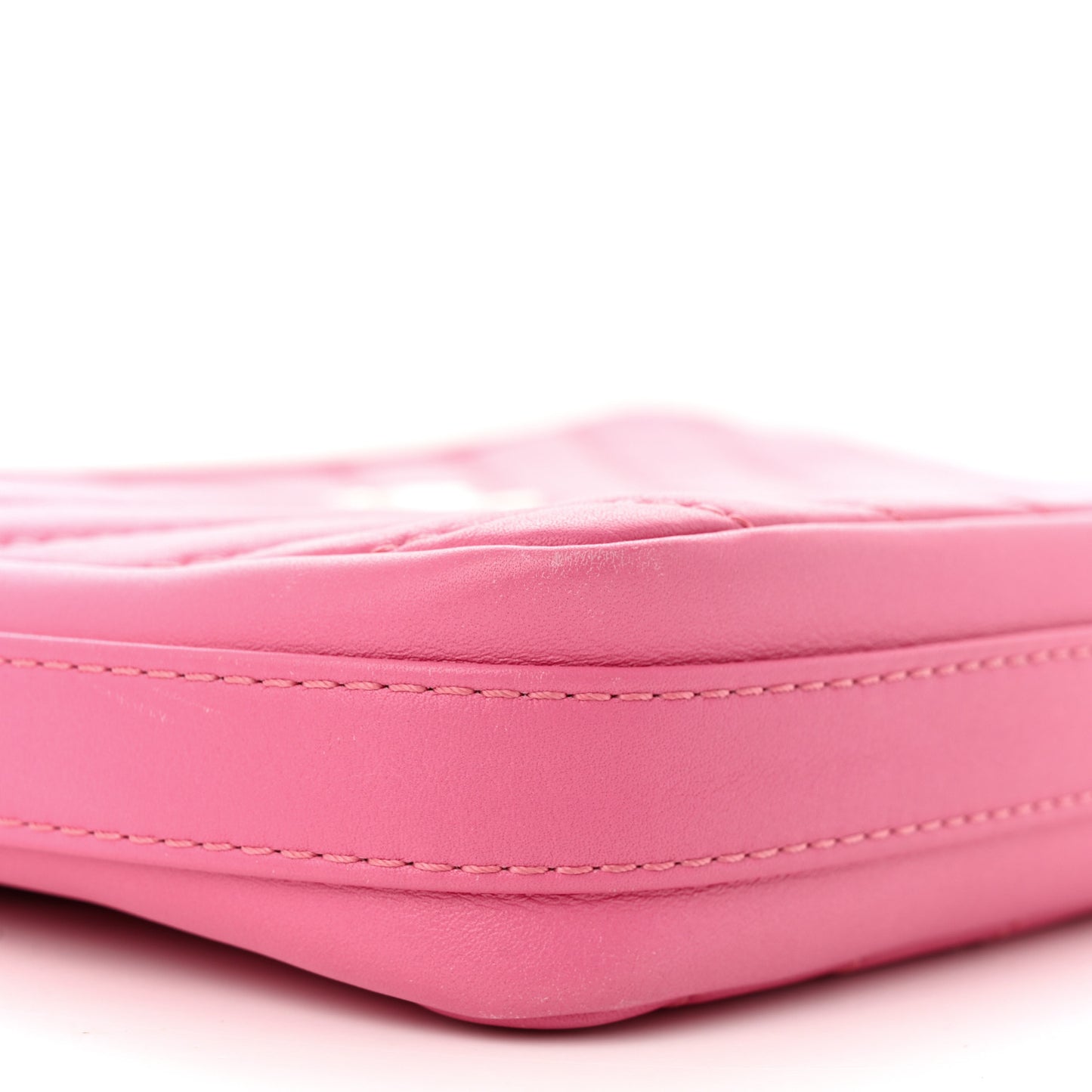 Lambskin Chevron Quilted Small Promenade Camera Case Pink