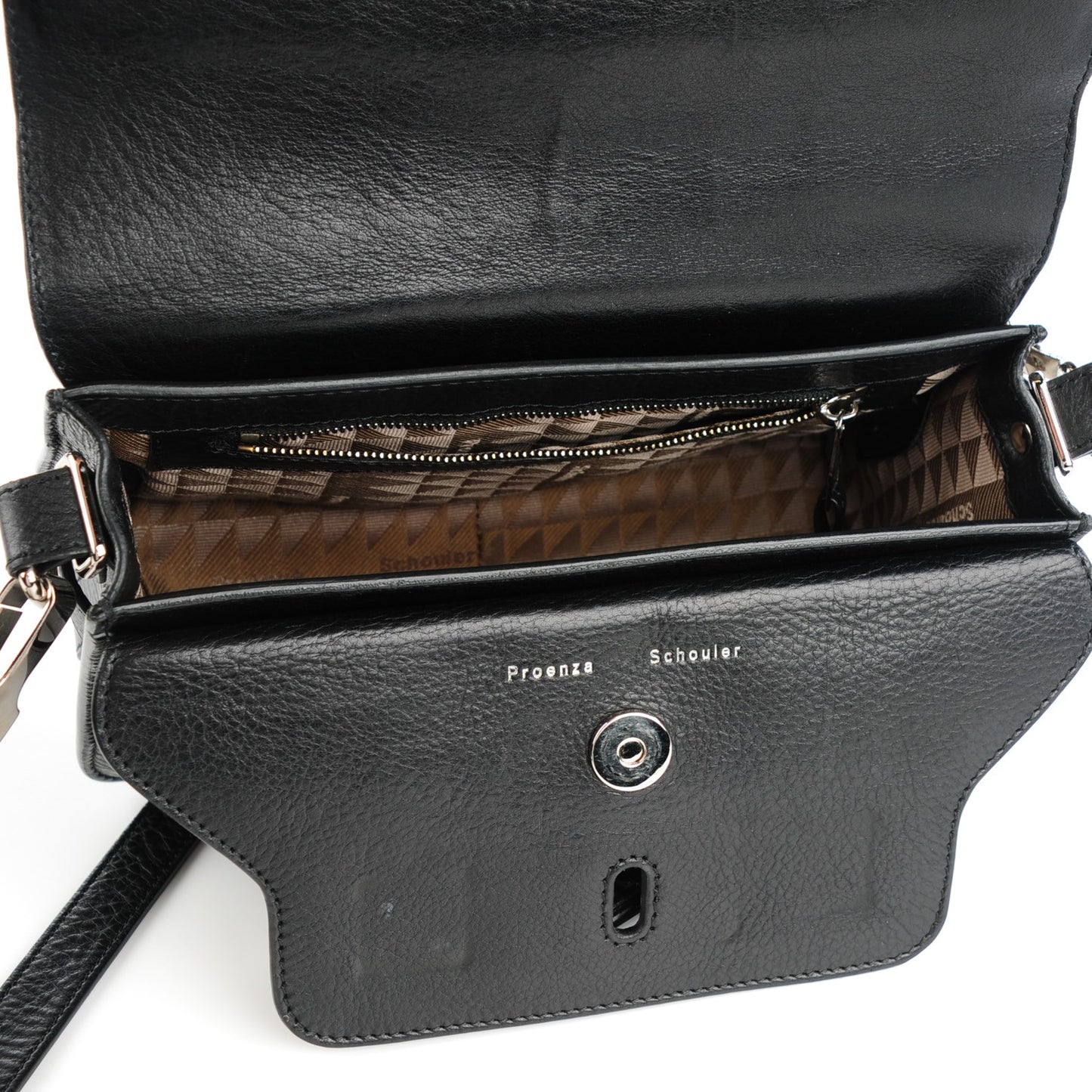 Textured Calfskin Mini PS11 Classic Shoulder Bag Black