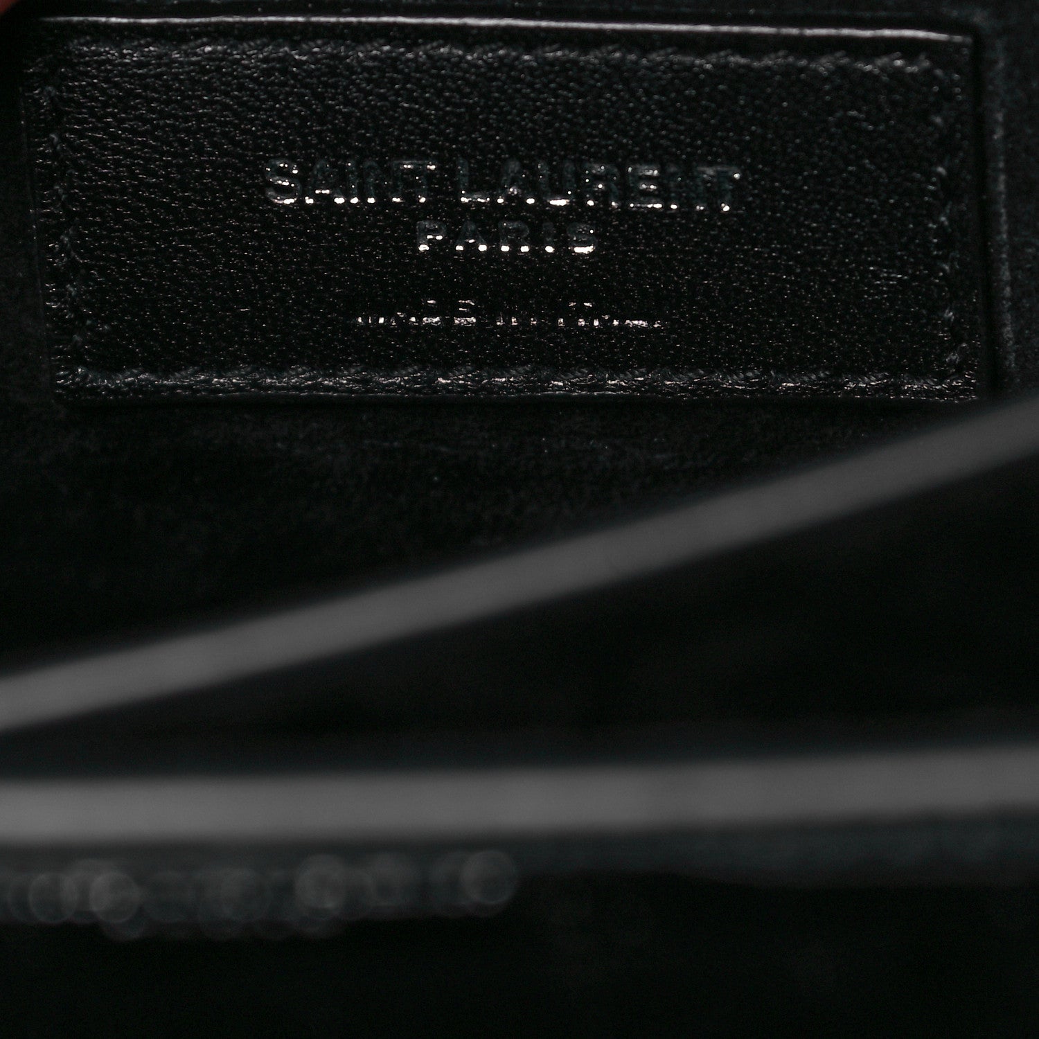 Saint Laurent Calfskin Crocodile Embossed Medium Monogram Sunset Black 6 of 10