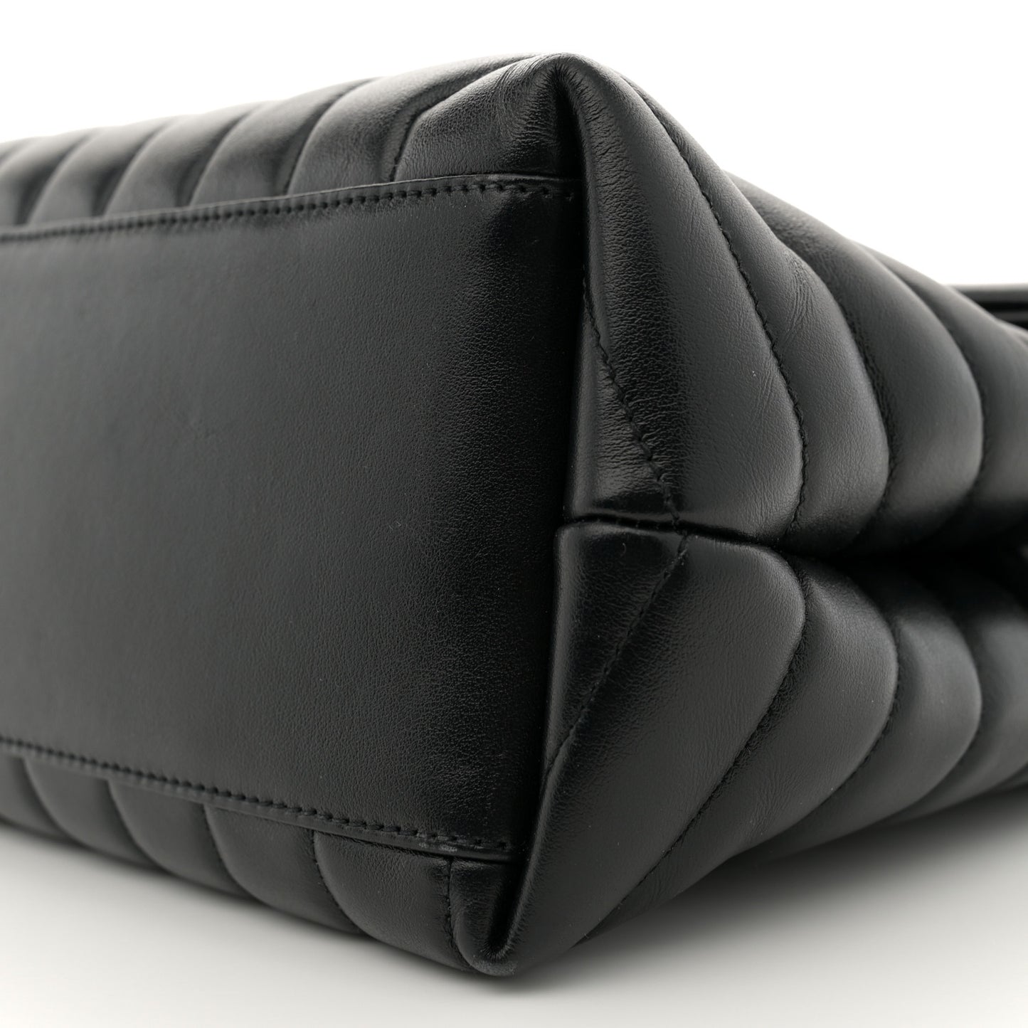 Calfskin Y Quilted Monogram Medium Loulou Chain Satchel Black