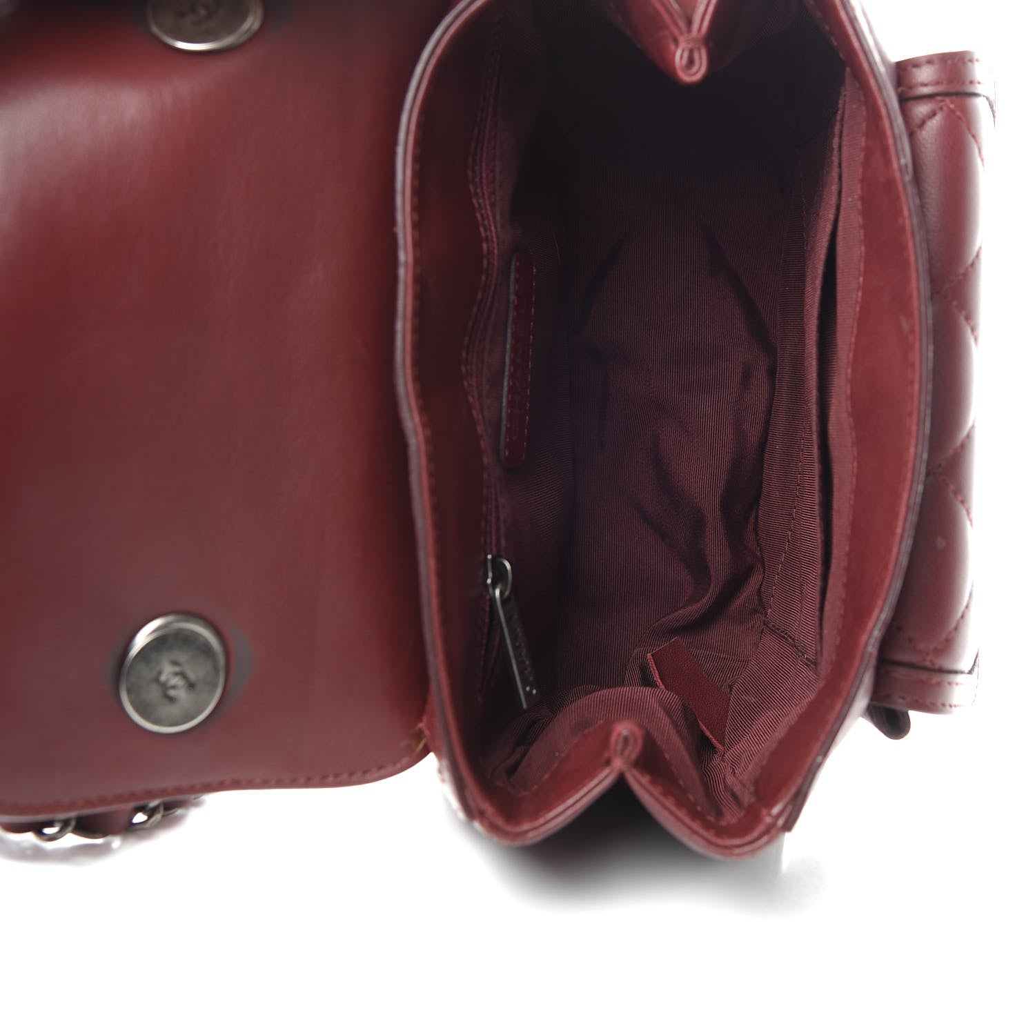 Chanel Lambskin Quilted Saddle Bag Dark Red 5 of 9